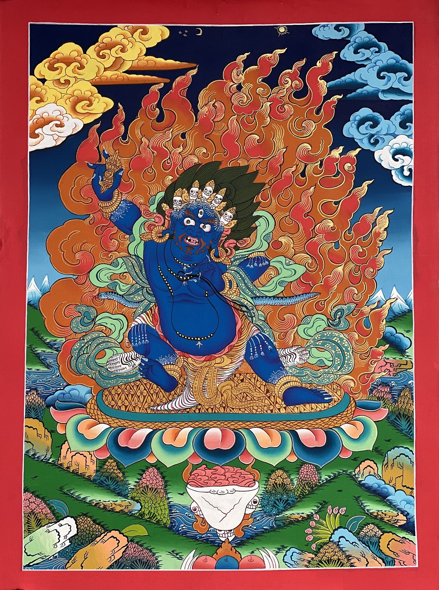 Original Hand-Painted Vajrapani Thangka | Sangdag Chagna Dorje Tibetan Meditation Art