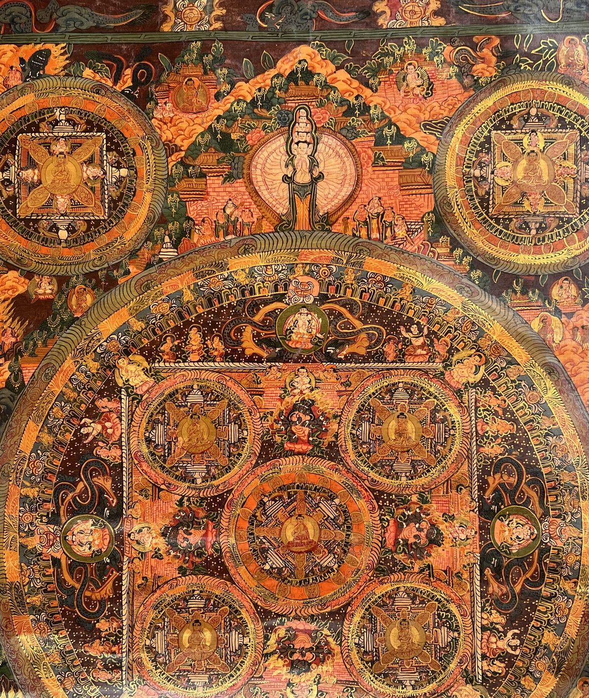 Hand-Painted Avalokiteshvara Buddha Mandala Tibetan Thangka