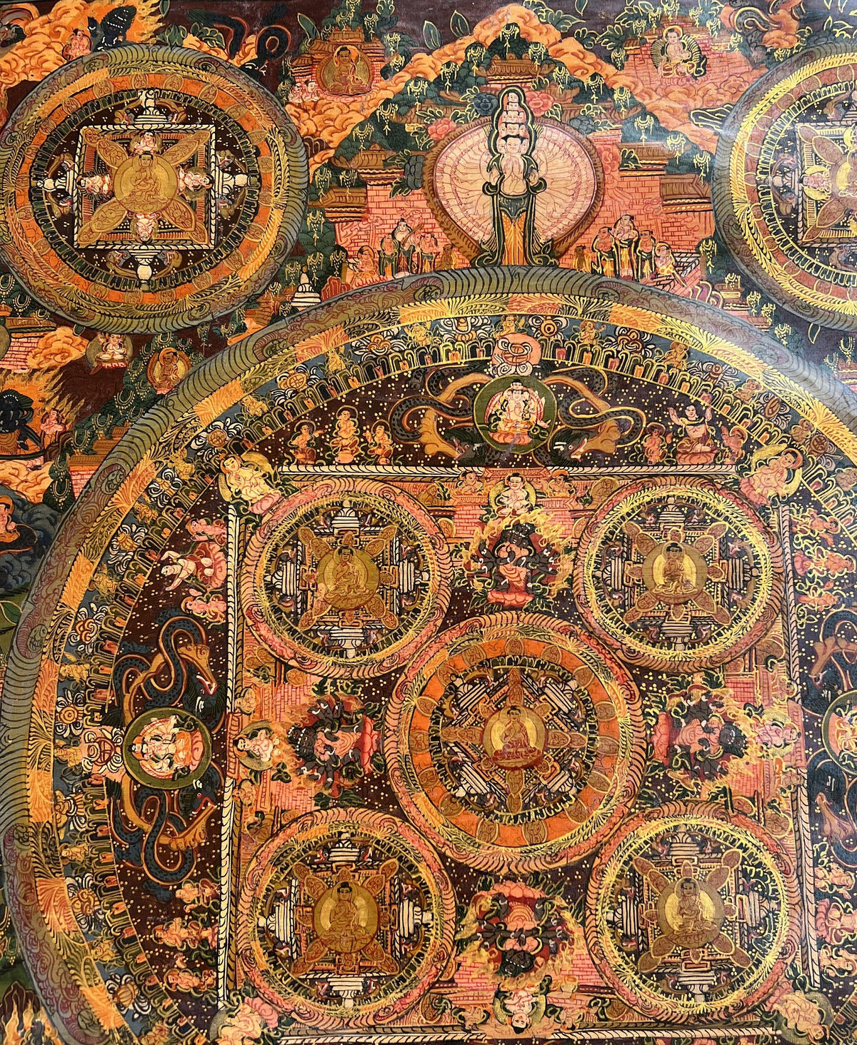 Hand-Painted Avalokiteshvara Buddha Mandala Tibetan Thangka