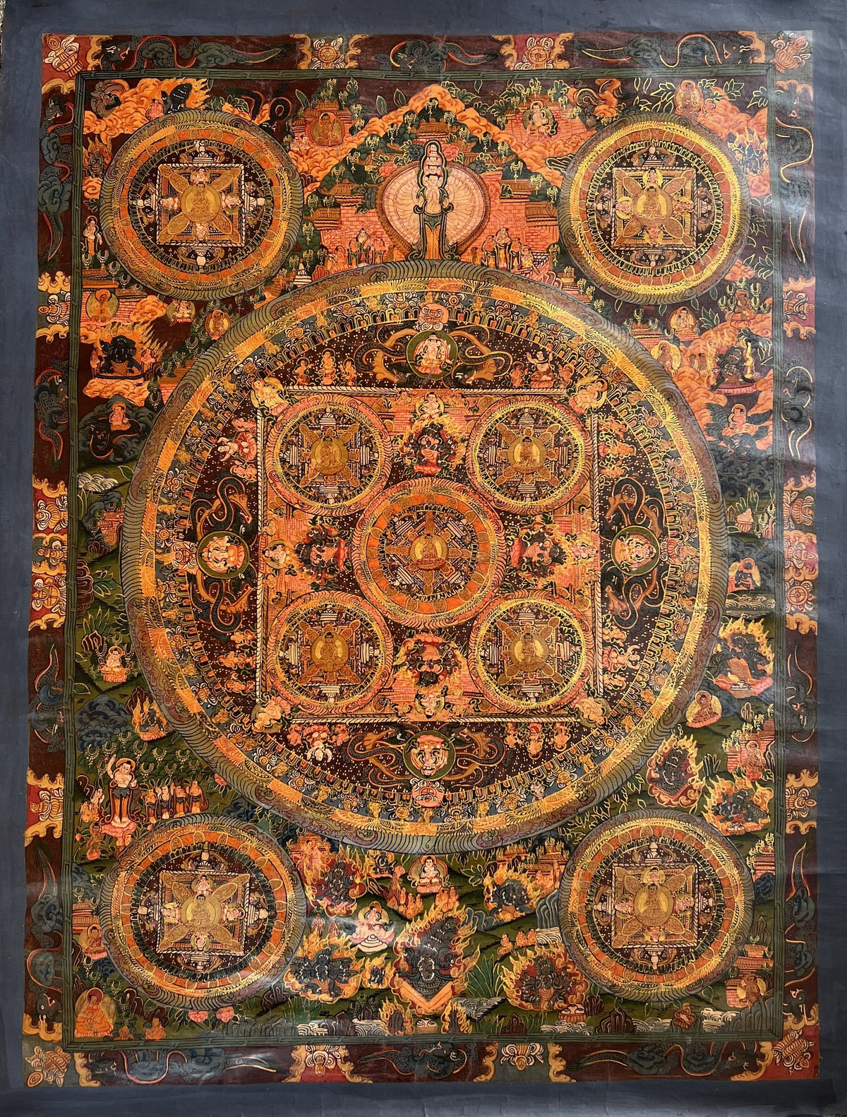 Hand-Painted Avalokiteshvara Buddha Mandala Tibetan Thangka