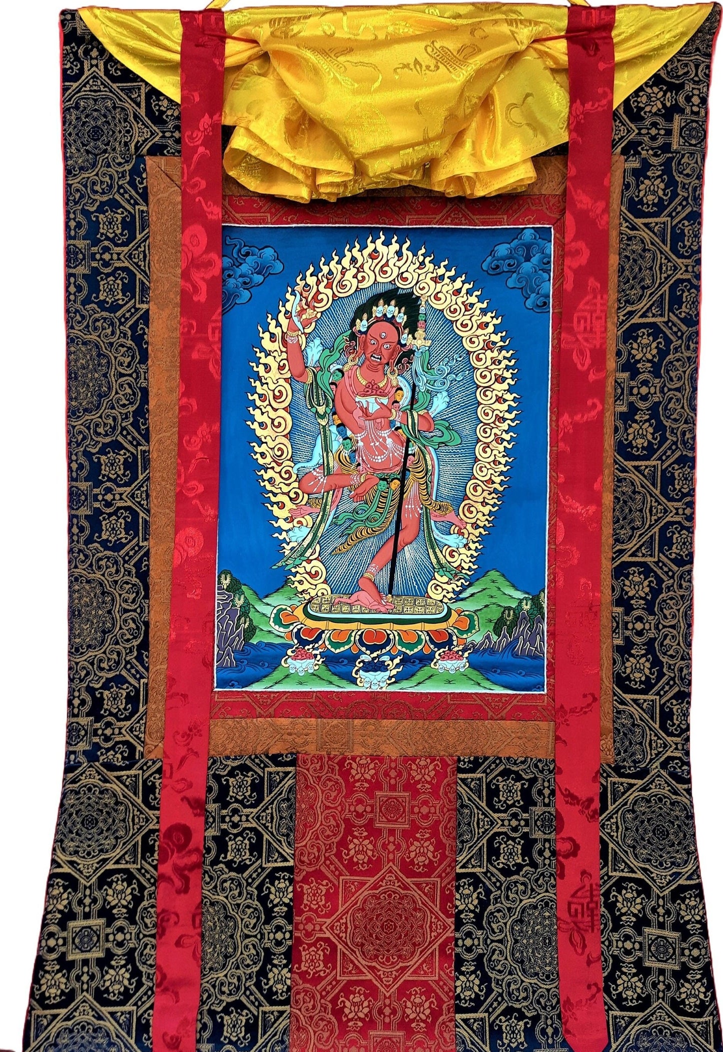 Hand-Painted Vajravarahi Thangka Painting with Silk Frame