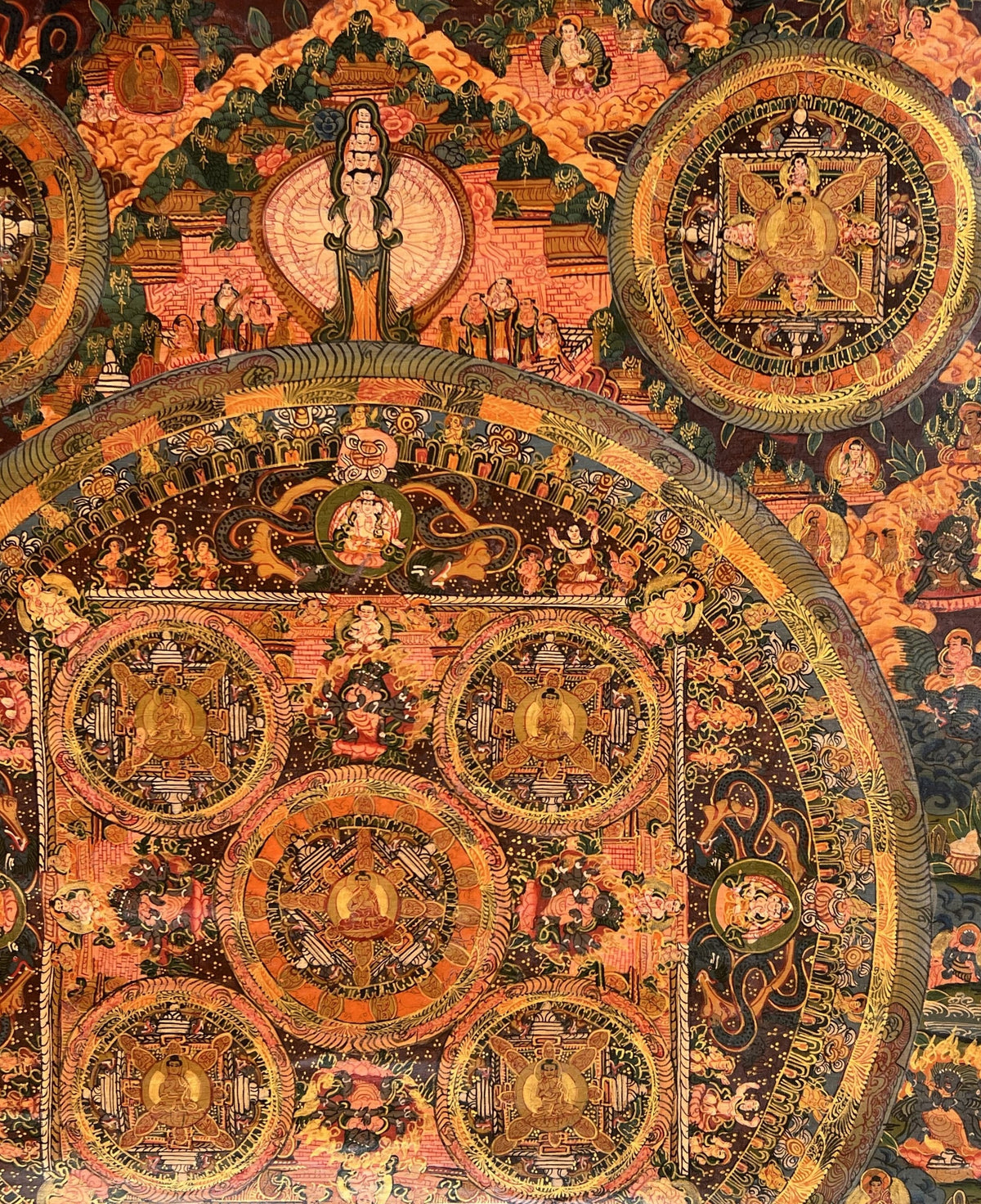 Hand-Painted Avalokiteshvara Buddha Mandala Tibetan Thangka