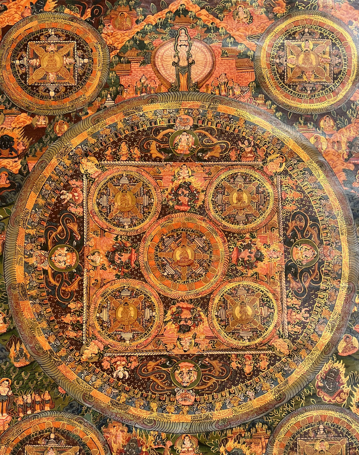 Hand-Painted Avalokiteshvara Buddha Mandala Tibetan Thangka