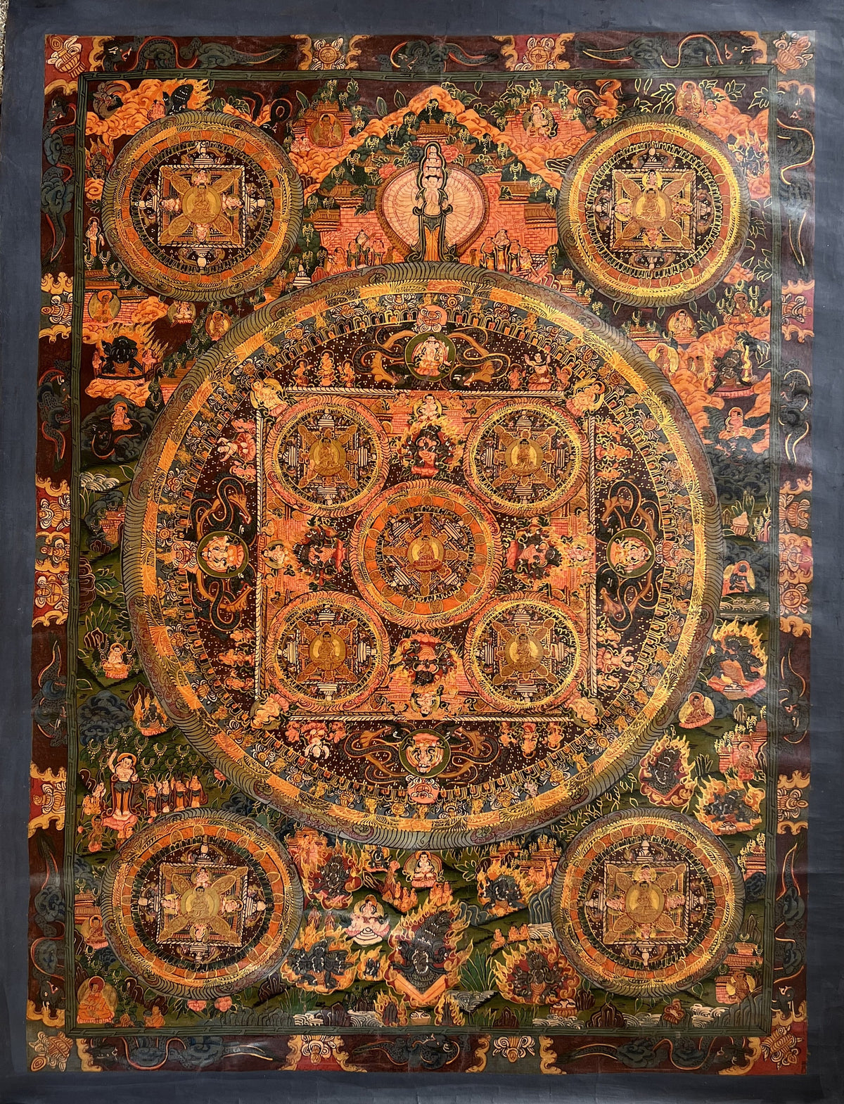 Hand-Painted Avalokiteshvara Buddha Mandala Tibetan Thangka