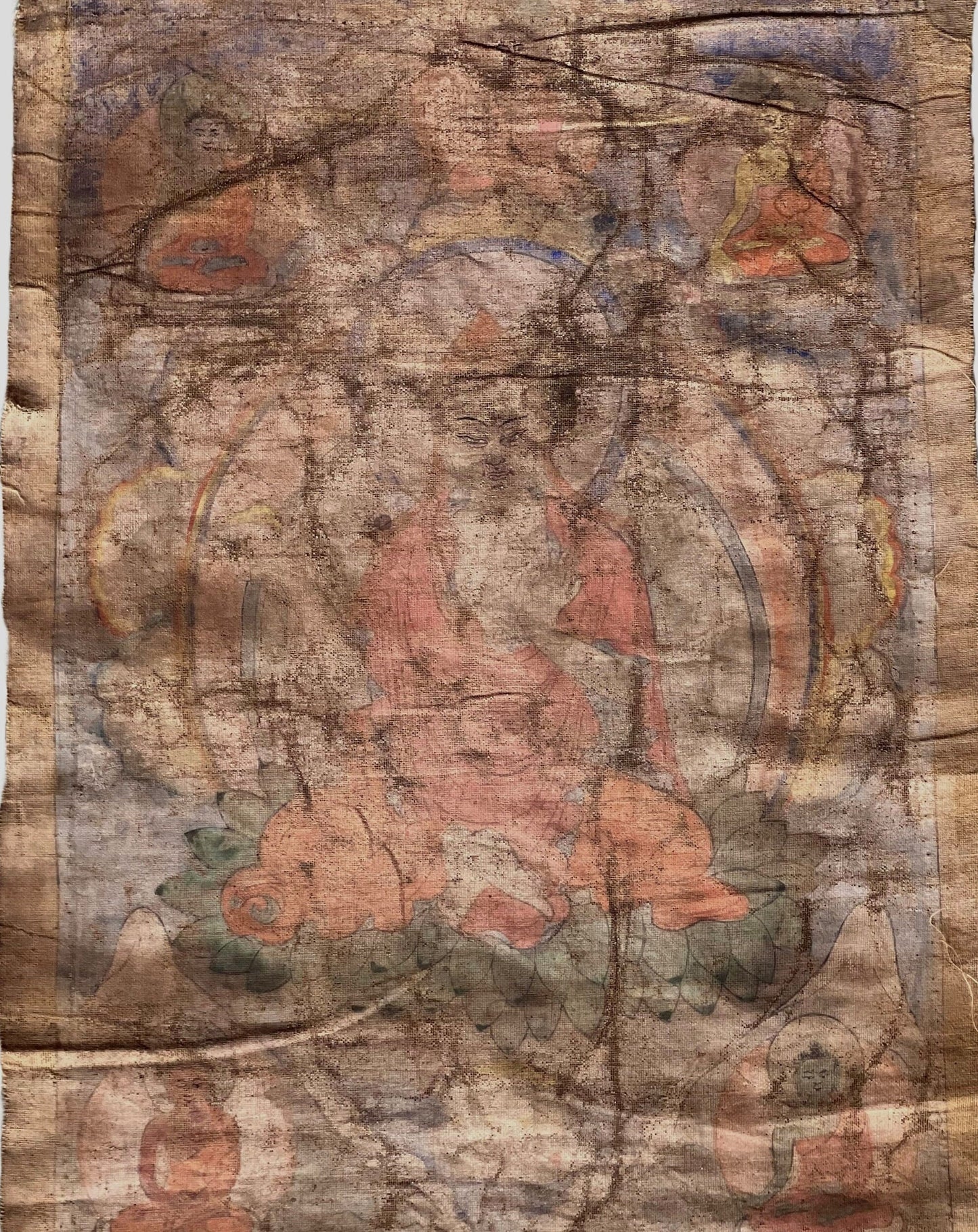 Original Hand-Painted  Chongapa/ Je Tsongkhapa Old Tibetan Thangka Painting- Vintage
