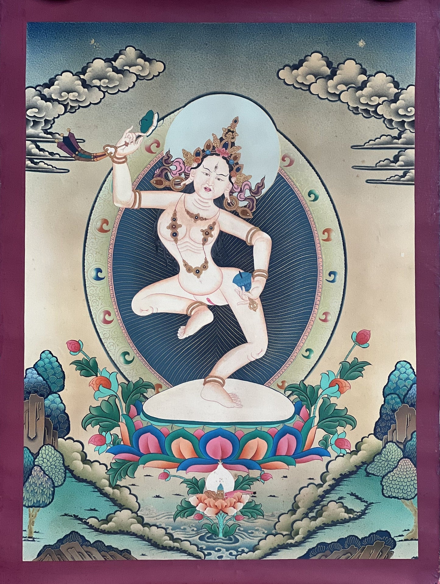 Machig Labdrön Thangka | Hand-Painted Chöd Lineage Tibetan Buddhist Art