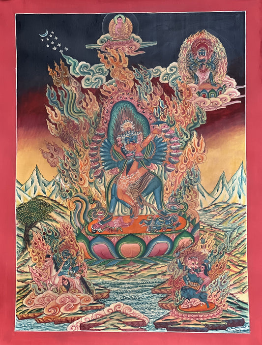 Hand-Painted Hevajra Yab-Yum Thangka, Tibetan Buddhist Art