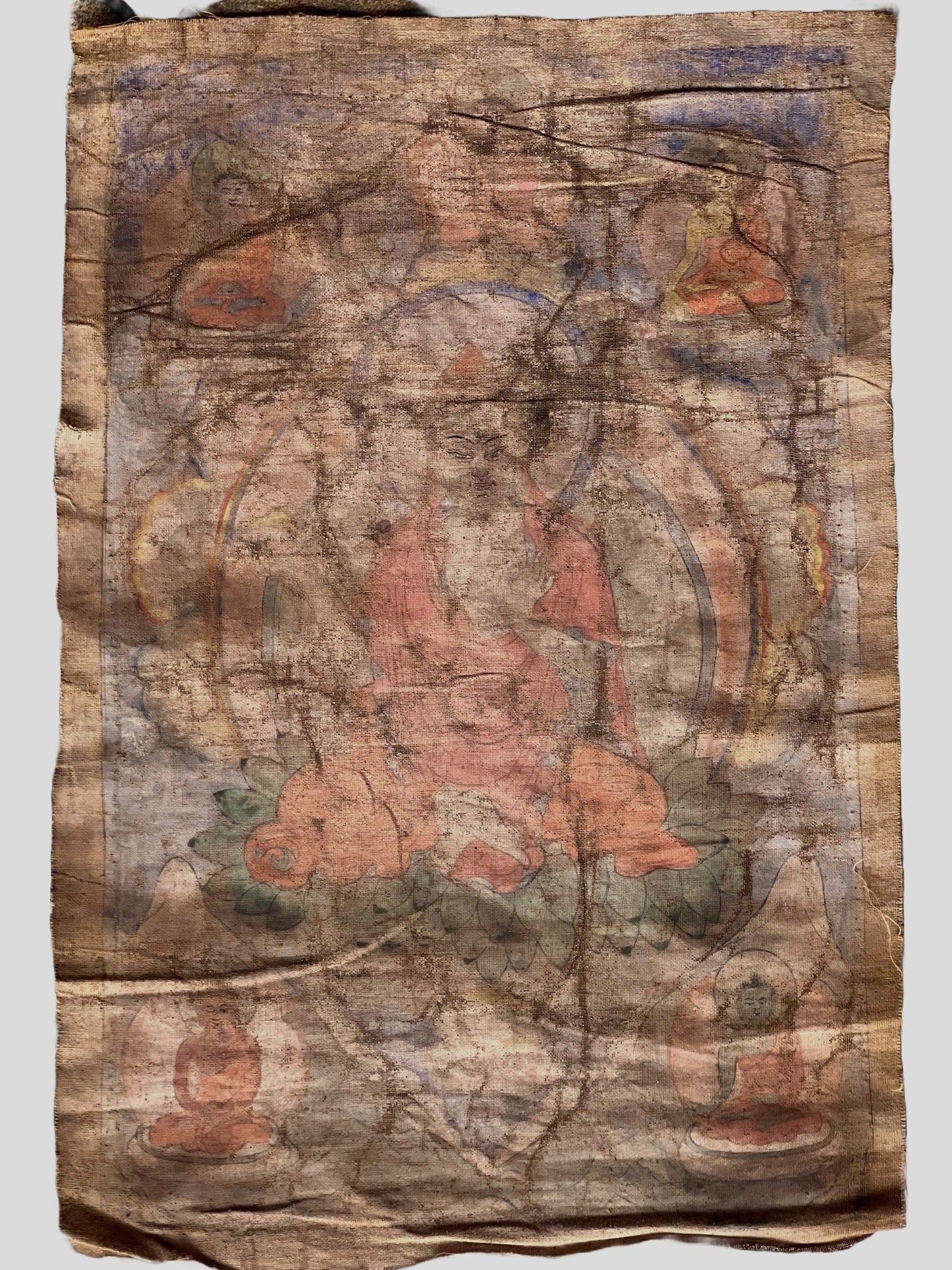Original Hand-Painted  Chongapa/ Je Tsongkhapa Old Tibetan Thangka Painting- Vintage
