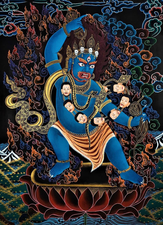 Hand-painted Vajrapani Thangka Painting – Tibetan Buddhist Art, 22x29