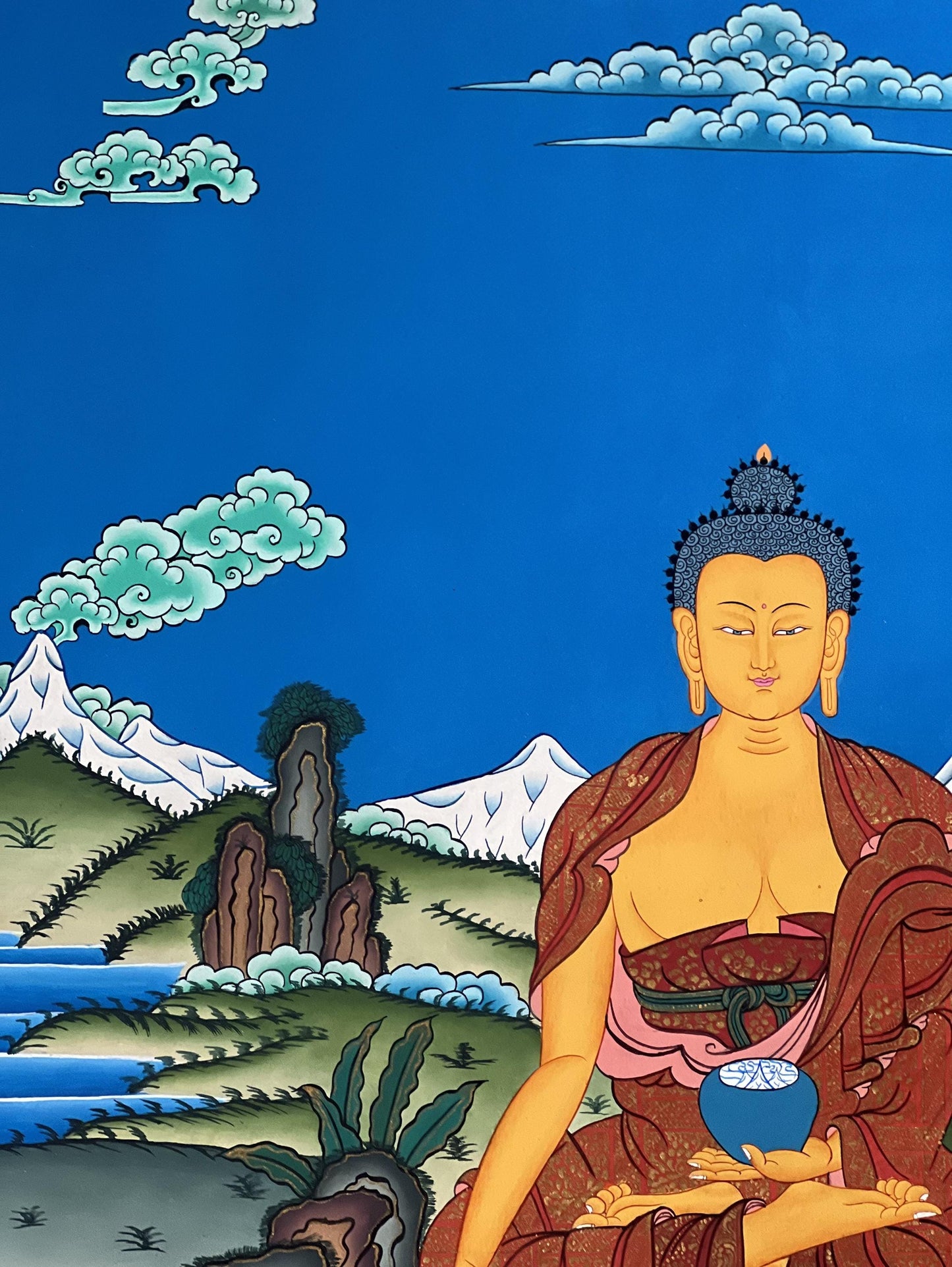 Hand-Painted Shakyamuni Buddha Thangka | Tibetan Buddhist Art