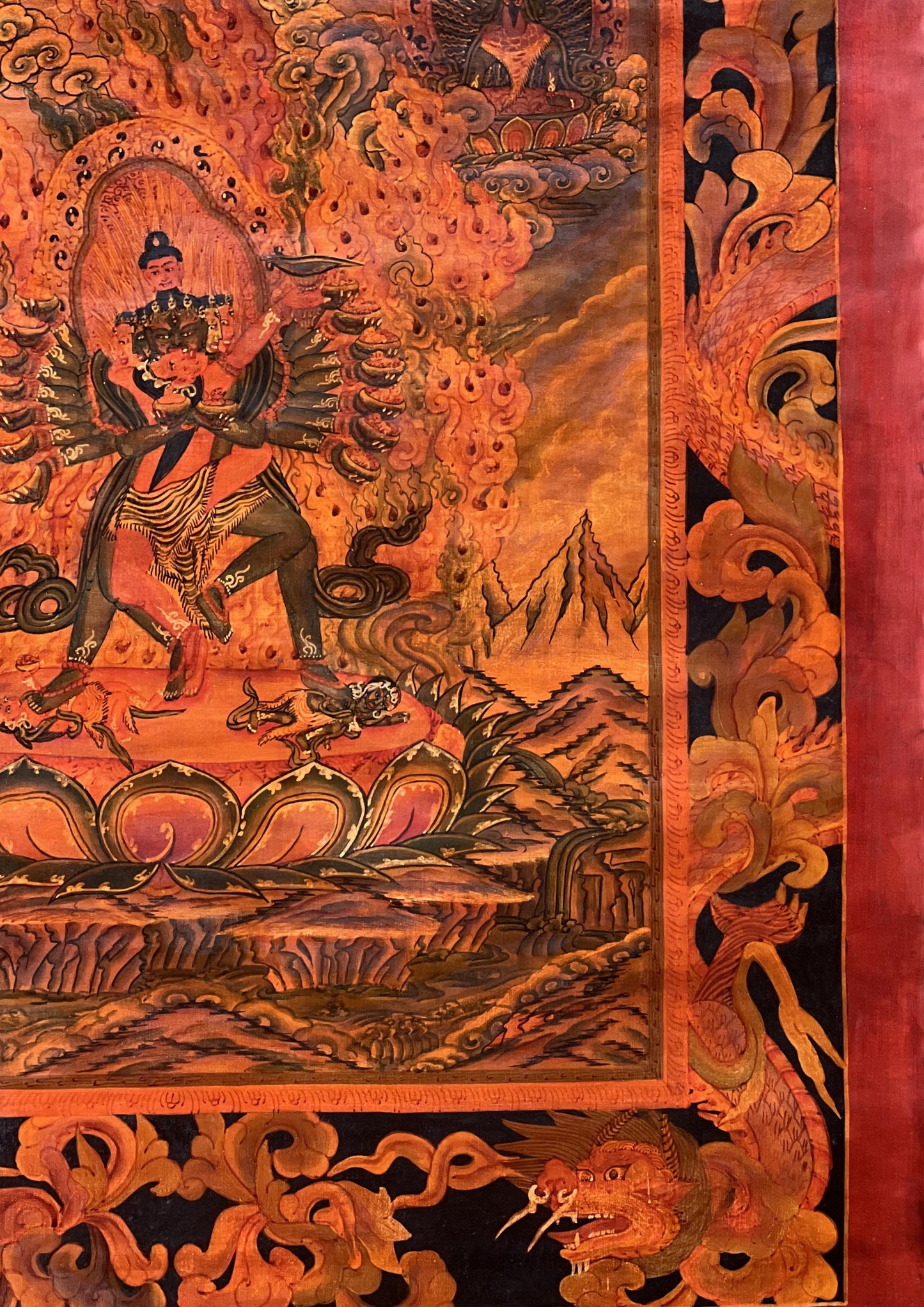 Kalachakra & Kalacakri Thangka Painting, Newari Tantra Art, Oil Varnished