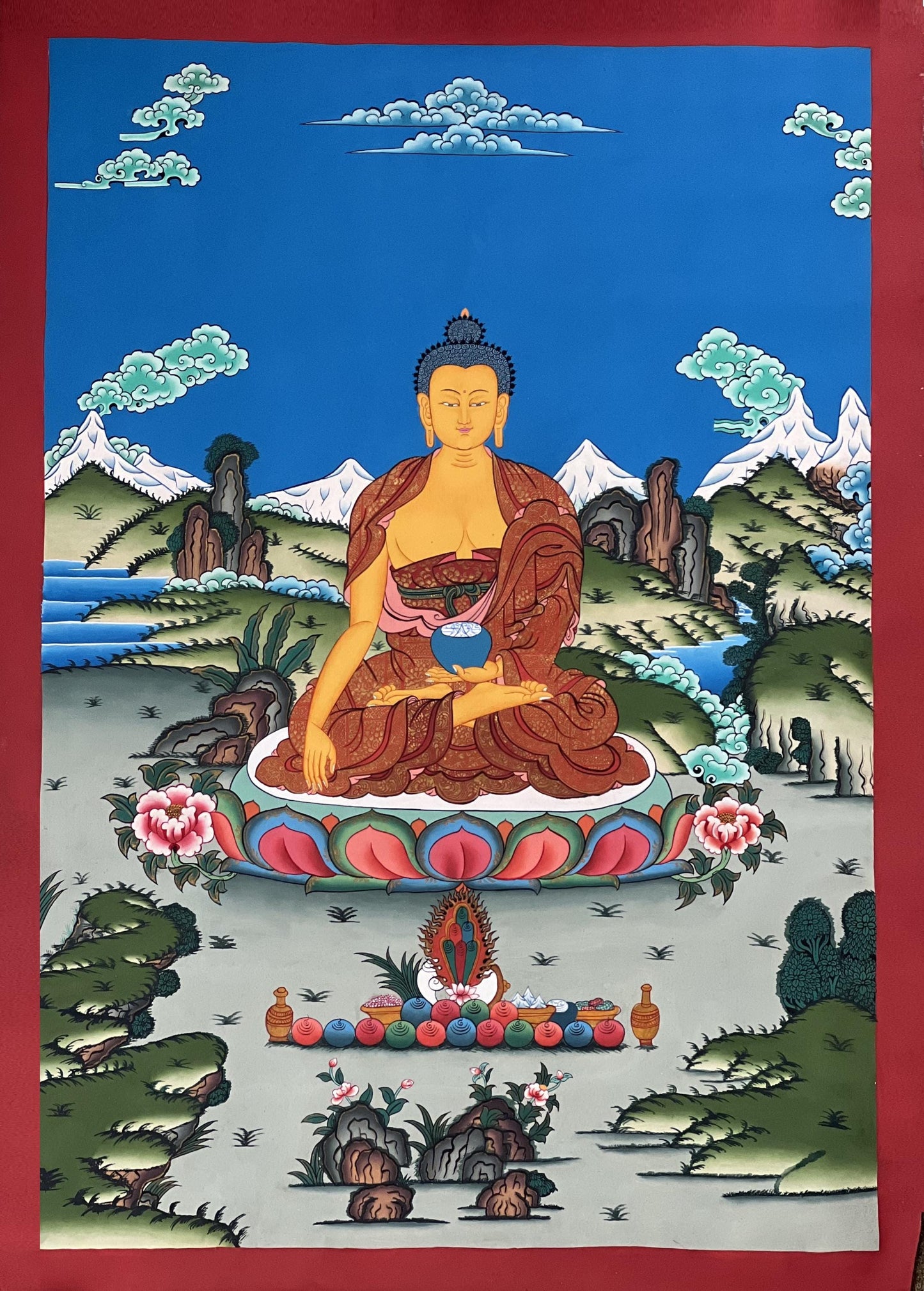 Hand-Painted Shakyamuni Buddha Thangka | Tibetan Buddhist Art