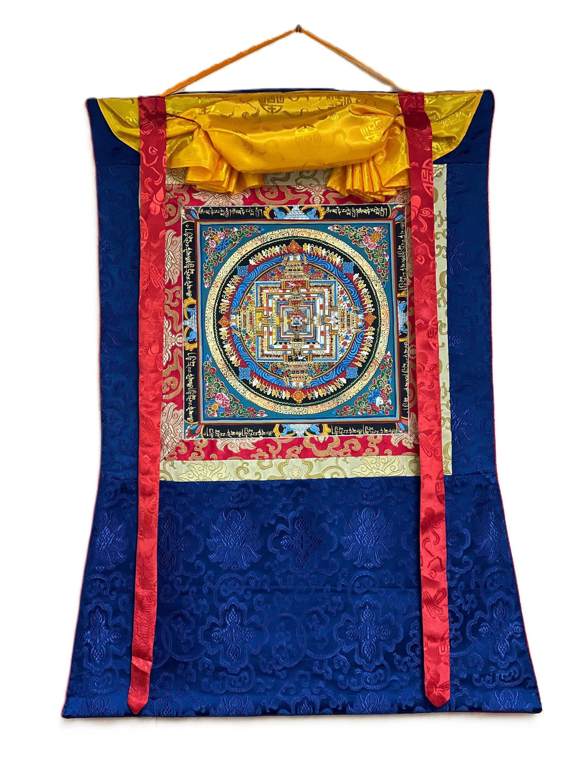 Kalachakra Mandala Tibetan Thangka Painting, Buddhist Art Wall Hanging