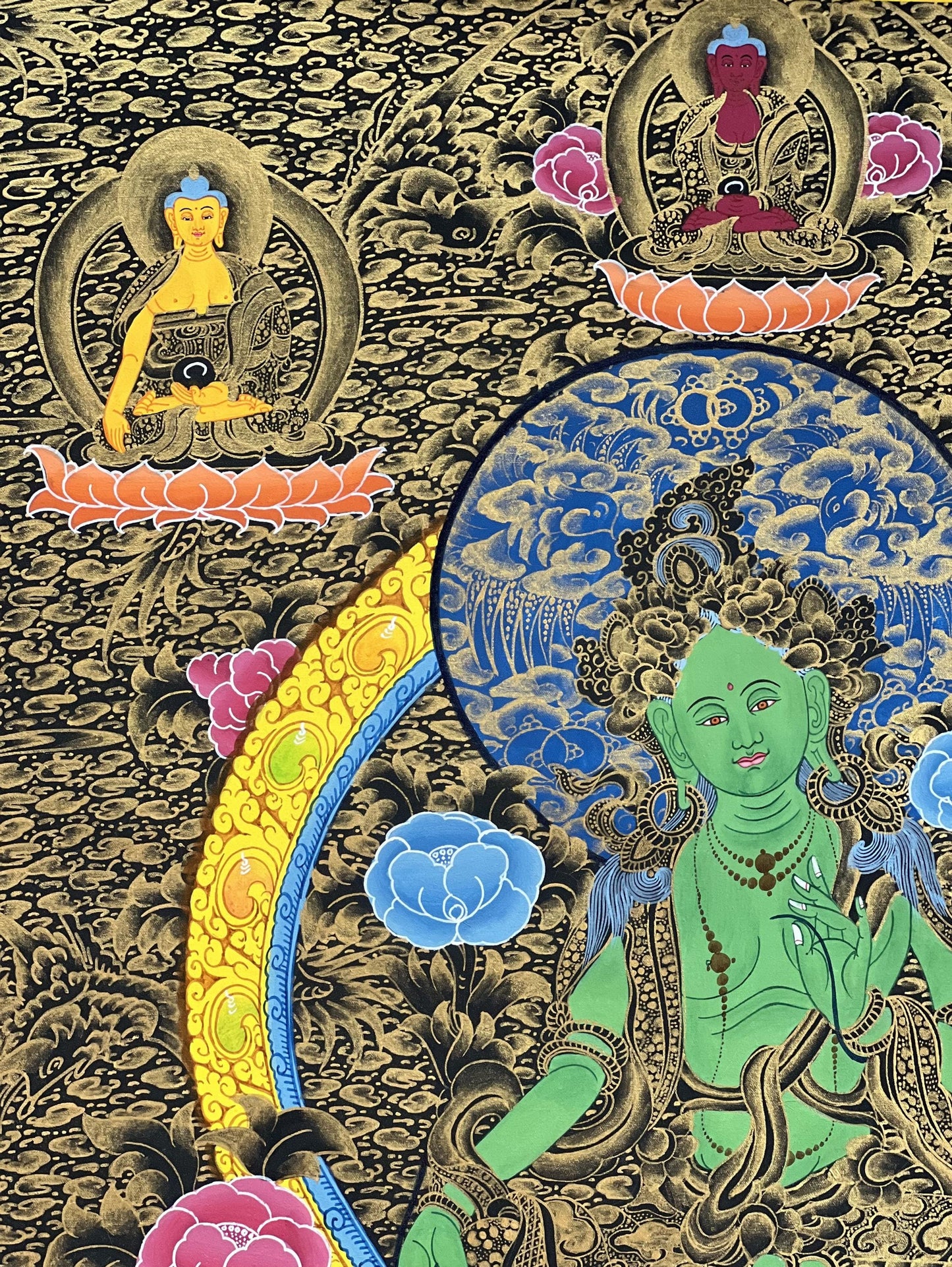 Green Tara Thangka Painting: Hand-Painted Tibetan Compassion Art