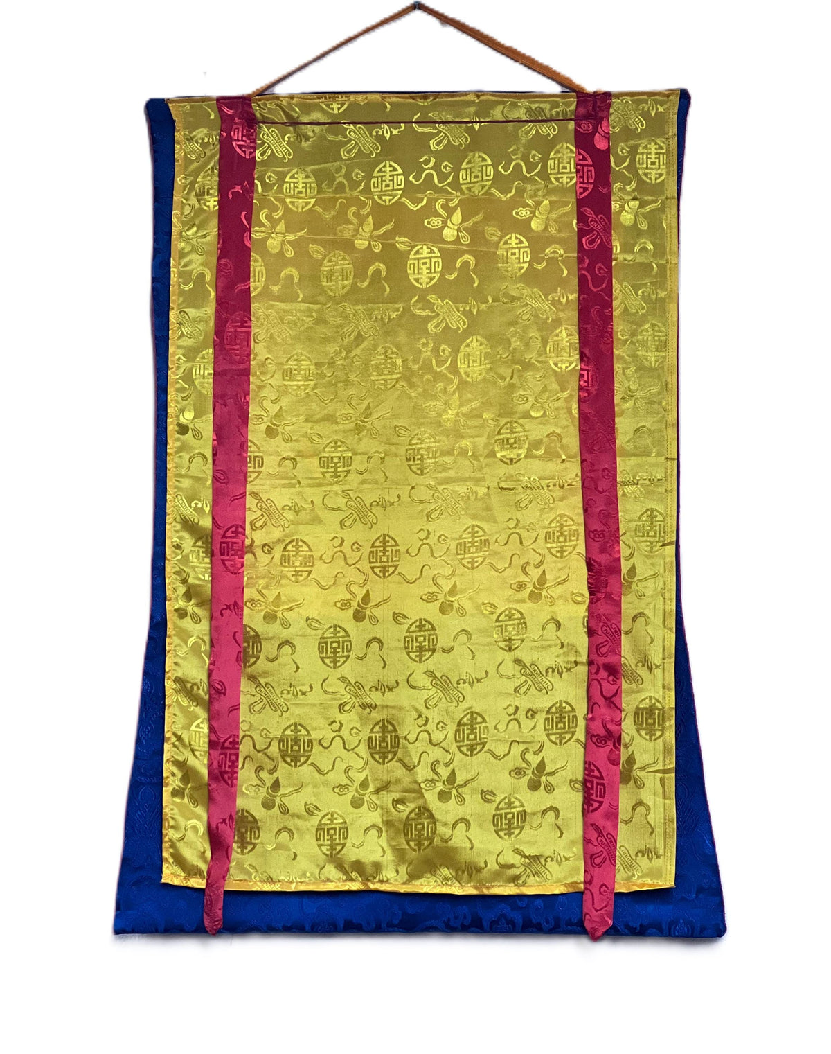 Kalachakra Mandala Tibetan Thangka Painting with Silk Brocade