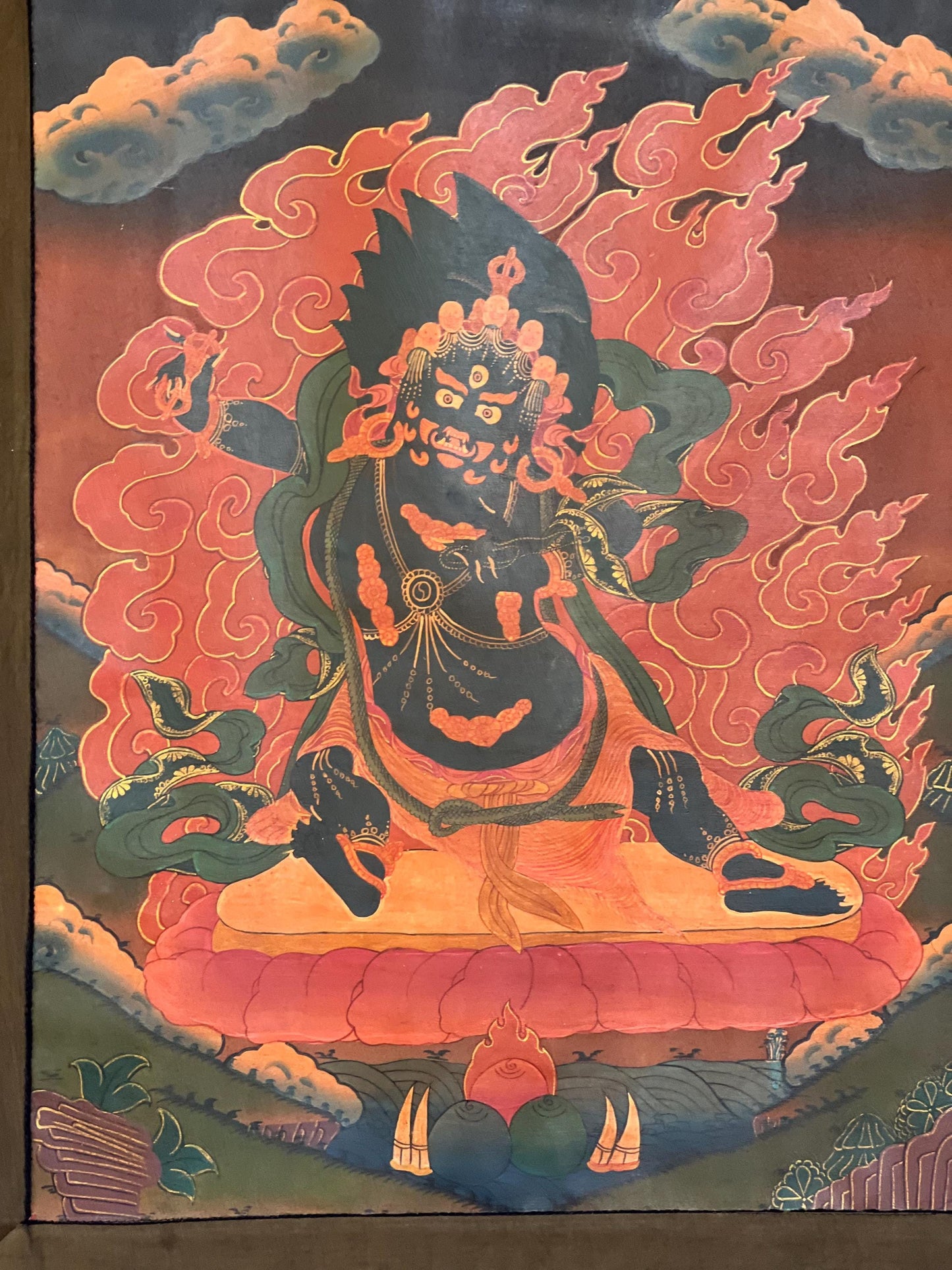 Hand Painted Vajrapani Thangka Painting, Tibetan Buddhist Wall Hanging