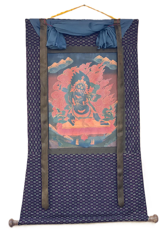 Hand Painted Vajrapani Thangka Painting, Tibetan Buddhist Wall Hanging