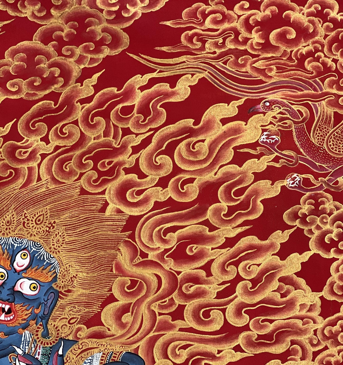 Original Hand-Painted Vajrapani Dharmapala Large Masterpiece Tibetan Thangka Painting / Compassion Meditation Art From Nepal