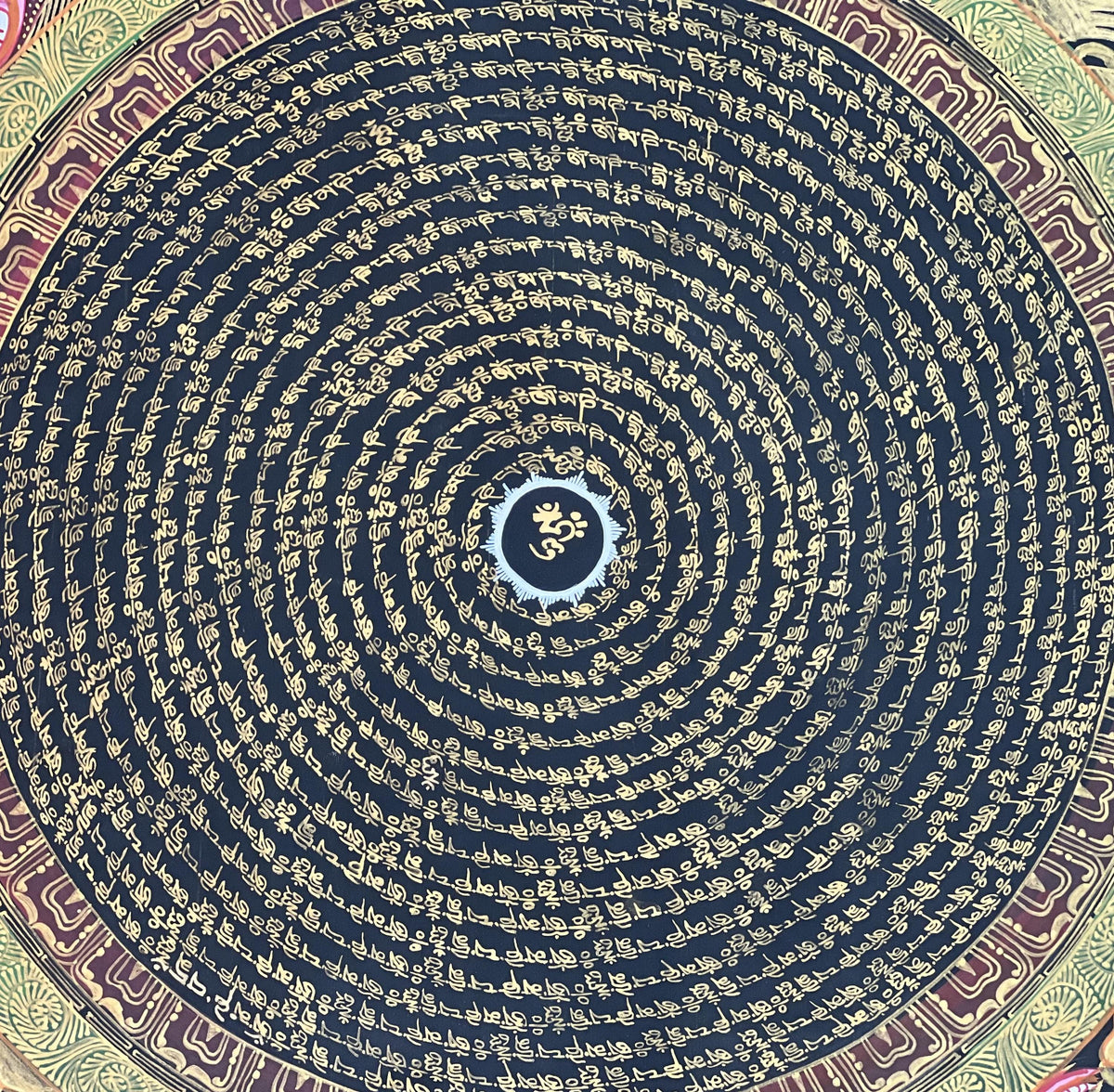 Dragon Mandala Thangka Painting, Om Mani Padme Hum Art