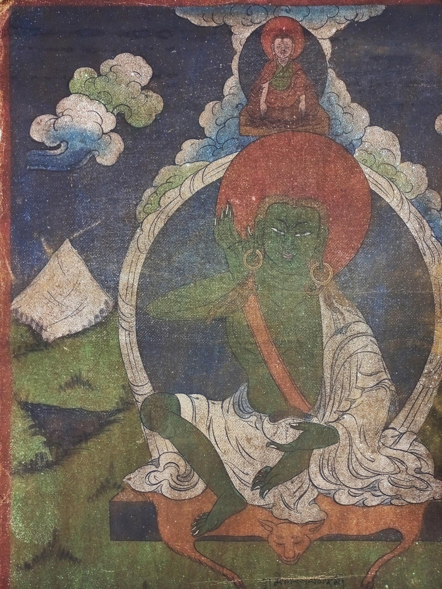 Vintage Milarepa Thangka Painting, Kathmandu Valley Art
