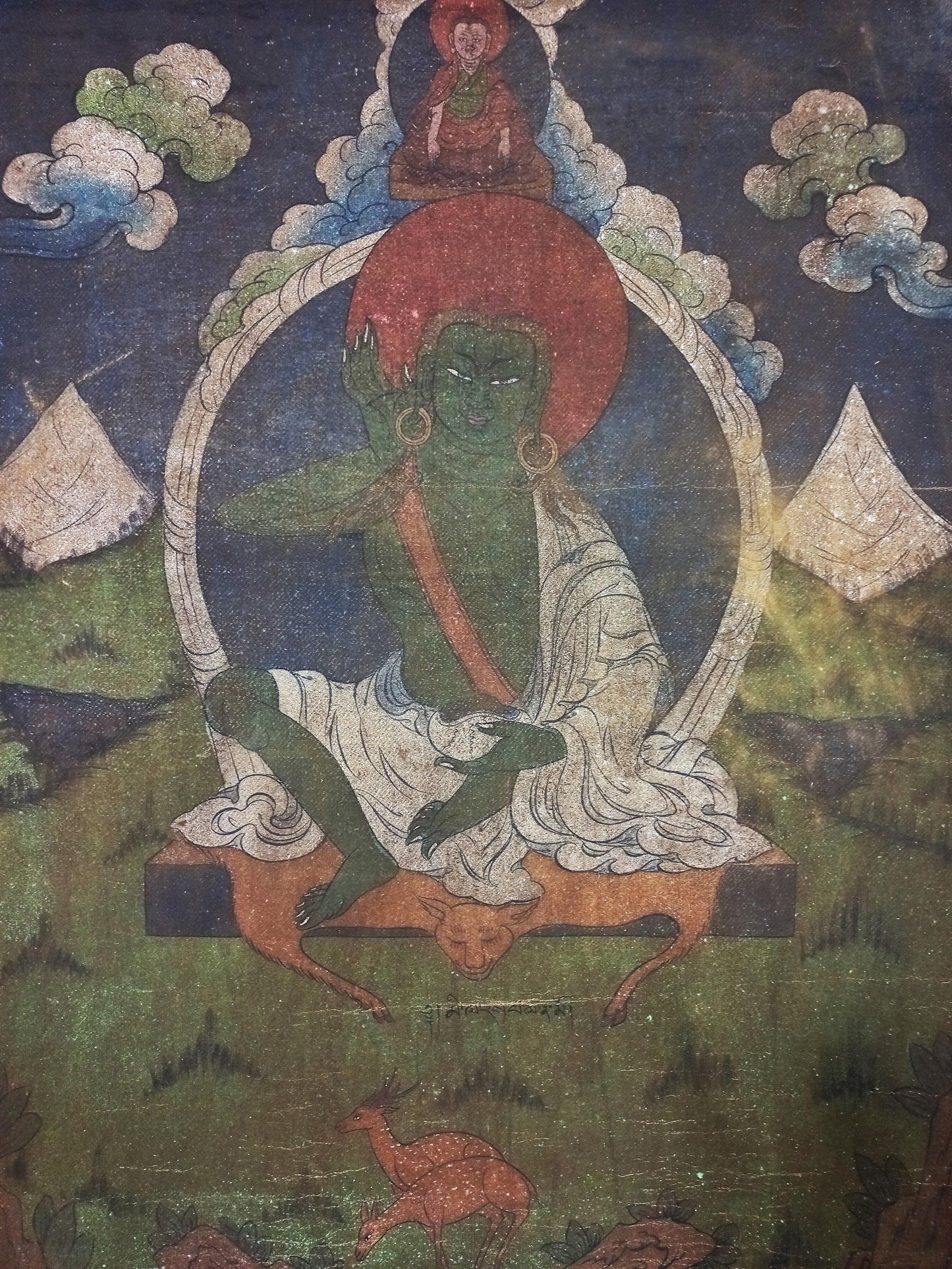 Vintage Milarepa Thangka Painting, Kathmandu Valley Art