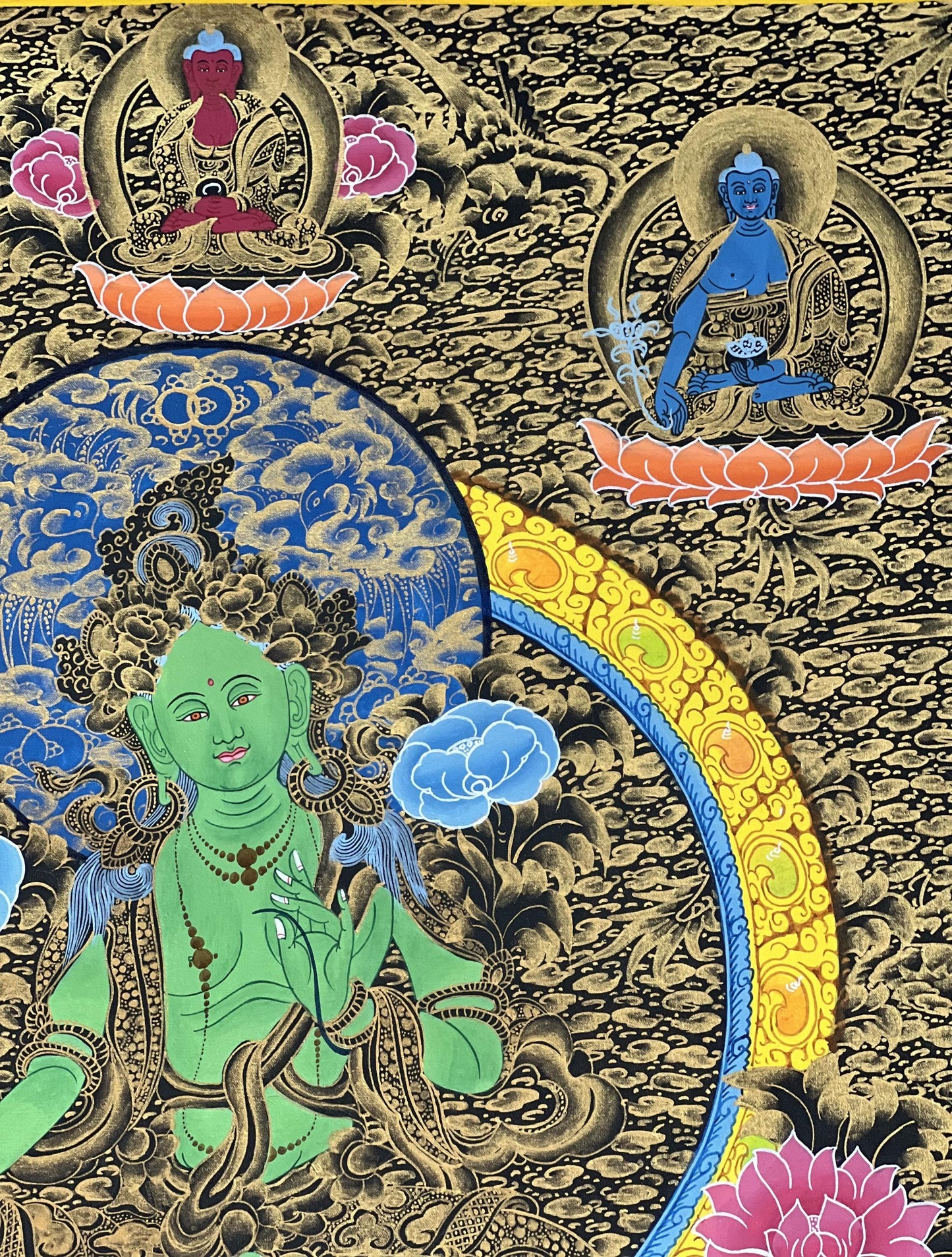 Green Tara Thangka Painting: Hand-Painted Tibetan Compassion Art