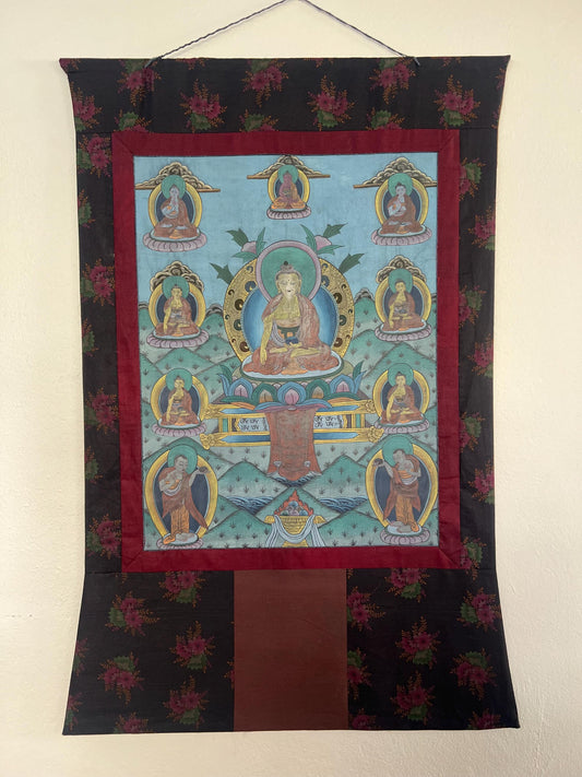 Vintage Shakyamuni Buddha Thangka Painting | Tibetan Meditation Art
