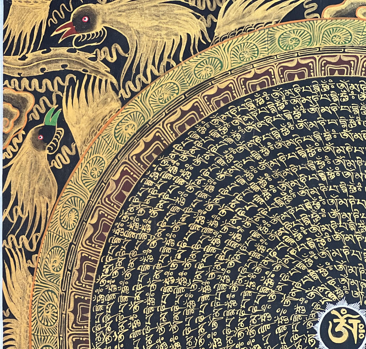 Dragon Mandala Thangka Painting, Om Mani Padme Hum, Tibetan Art