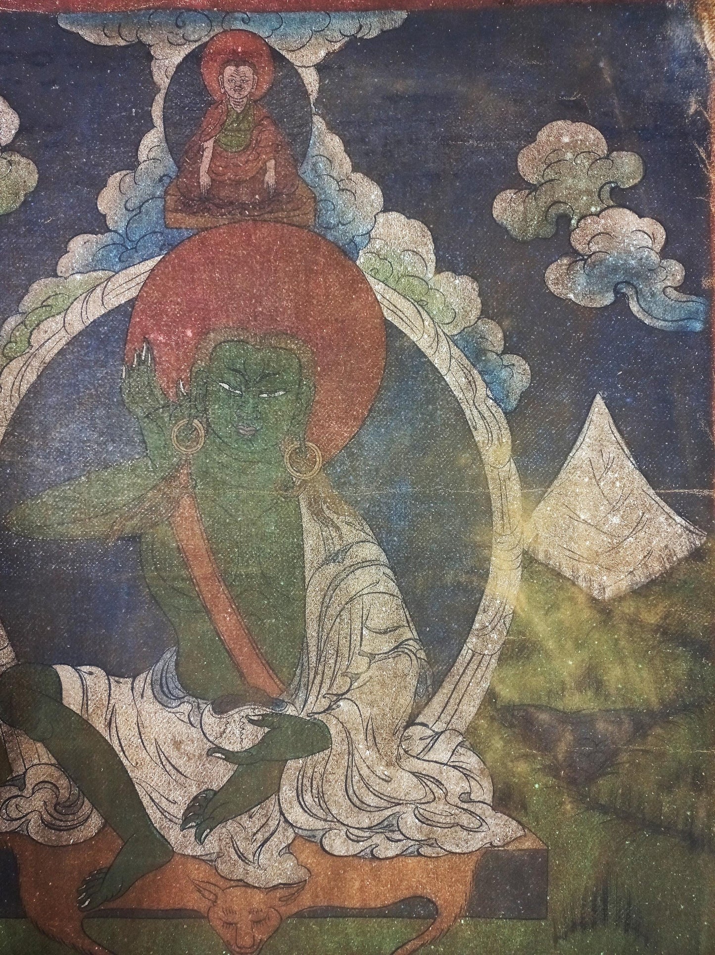 Vintage Milarepa Thangka Painting, Kathmandu Valley Art