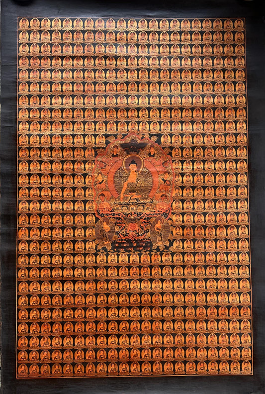 Hand-Painted Shakyamuni Buddha Thangka – Tibetan Buddhist Art, 23.6x37”