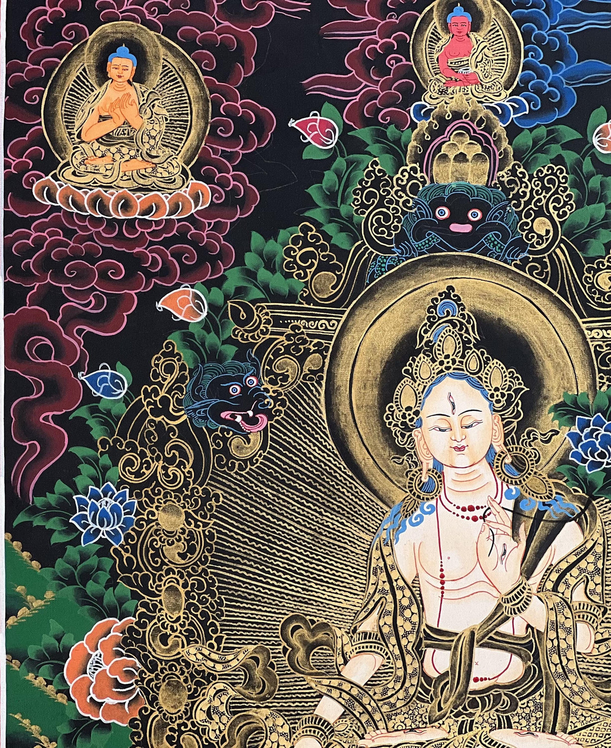 White Tara Thangka Painting: Hand-Painted Buddhist Meditation Art