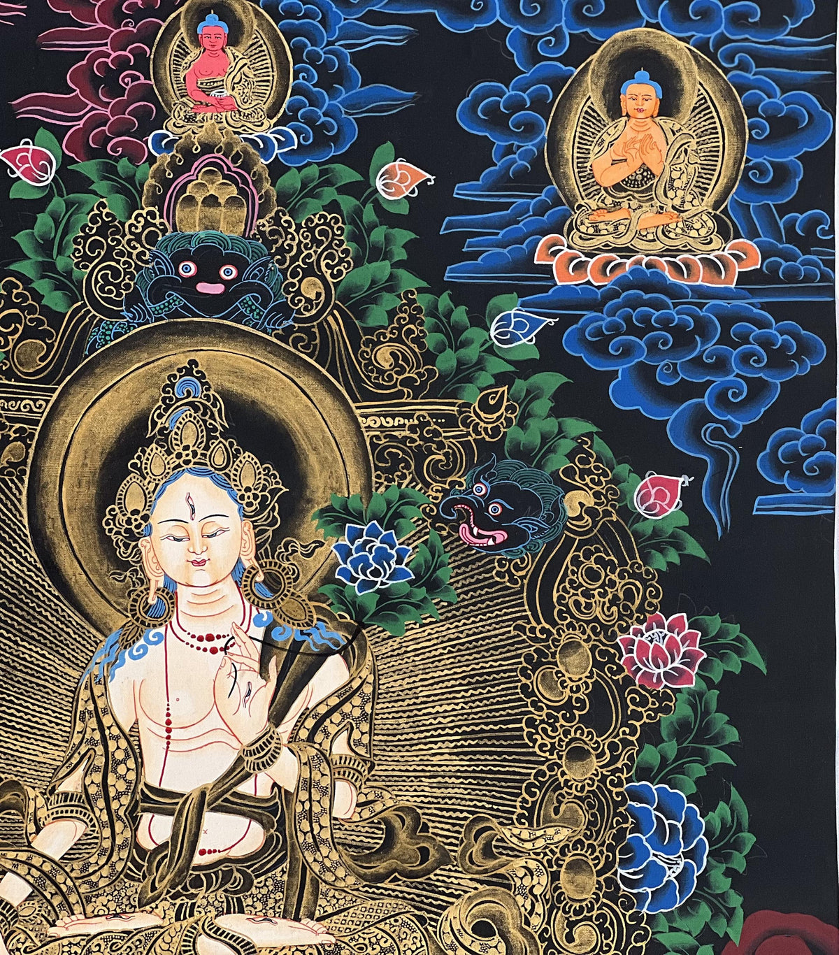 White Tara Thangka Painting: Hand-Painted Buddhist Meditation Art
