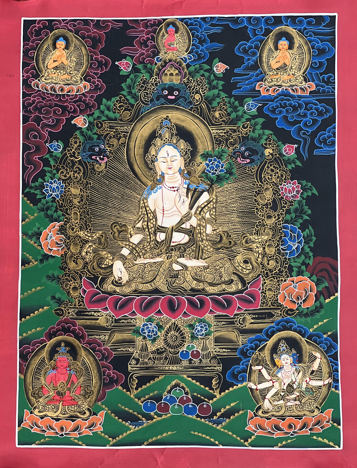 White Tara Thangka Painting: Hand-Painted Buddhist Meditation Art