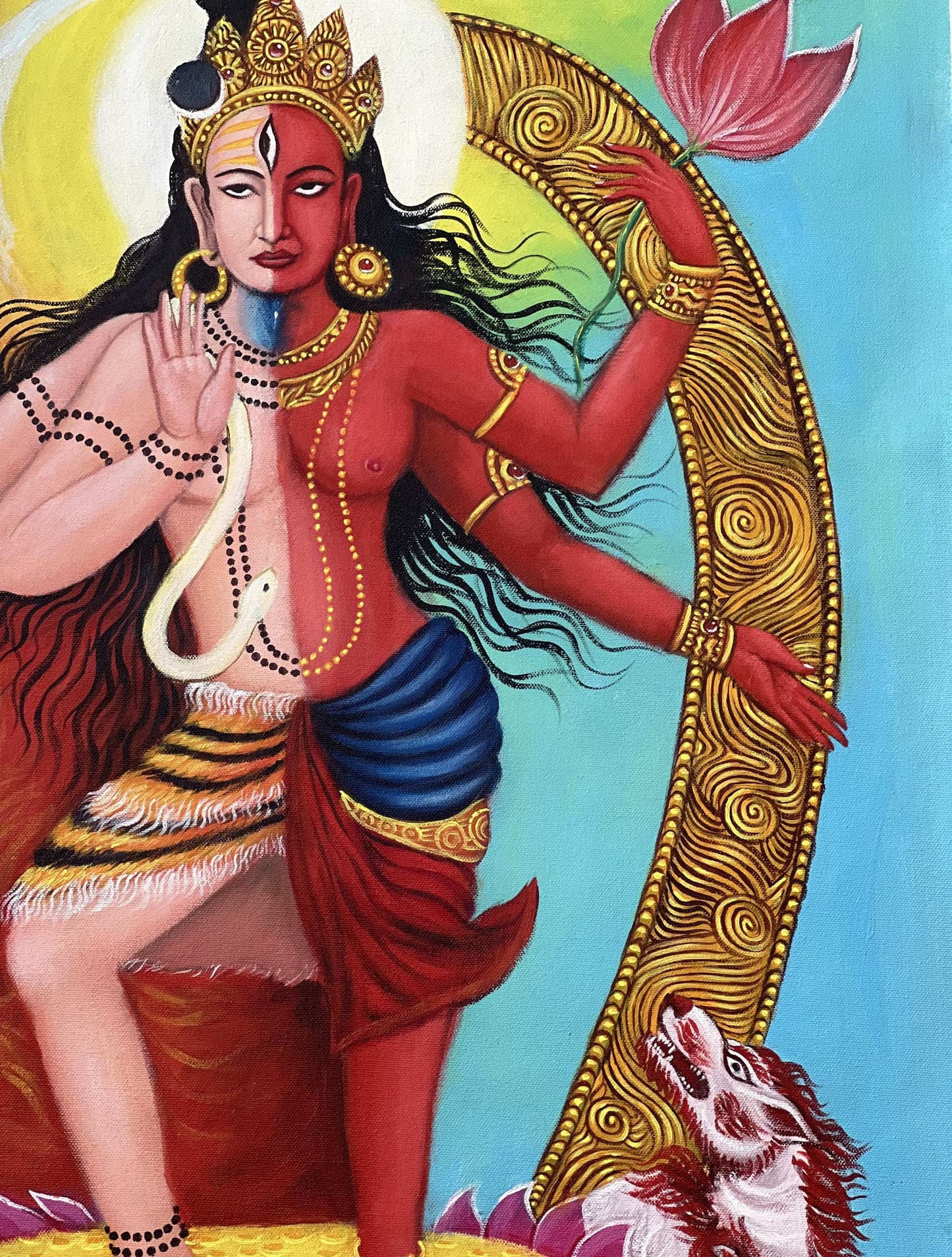 Ardhnarishvara Acrylic Painting | Shiva Shakti Canvas Art