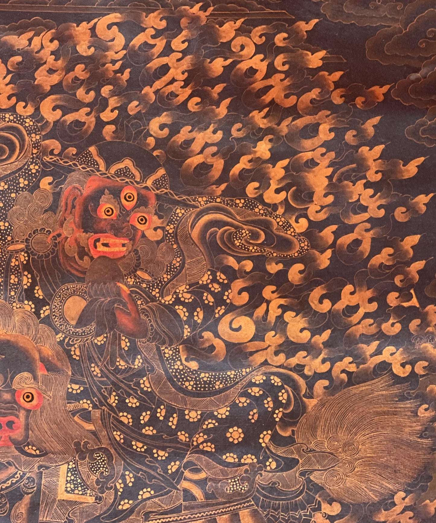 Hand-Painted Dorje Legpa Thangka, Protector of Nyingma Tradition