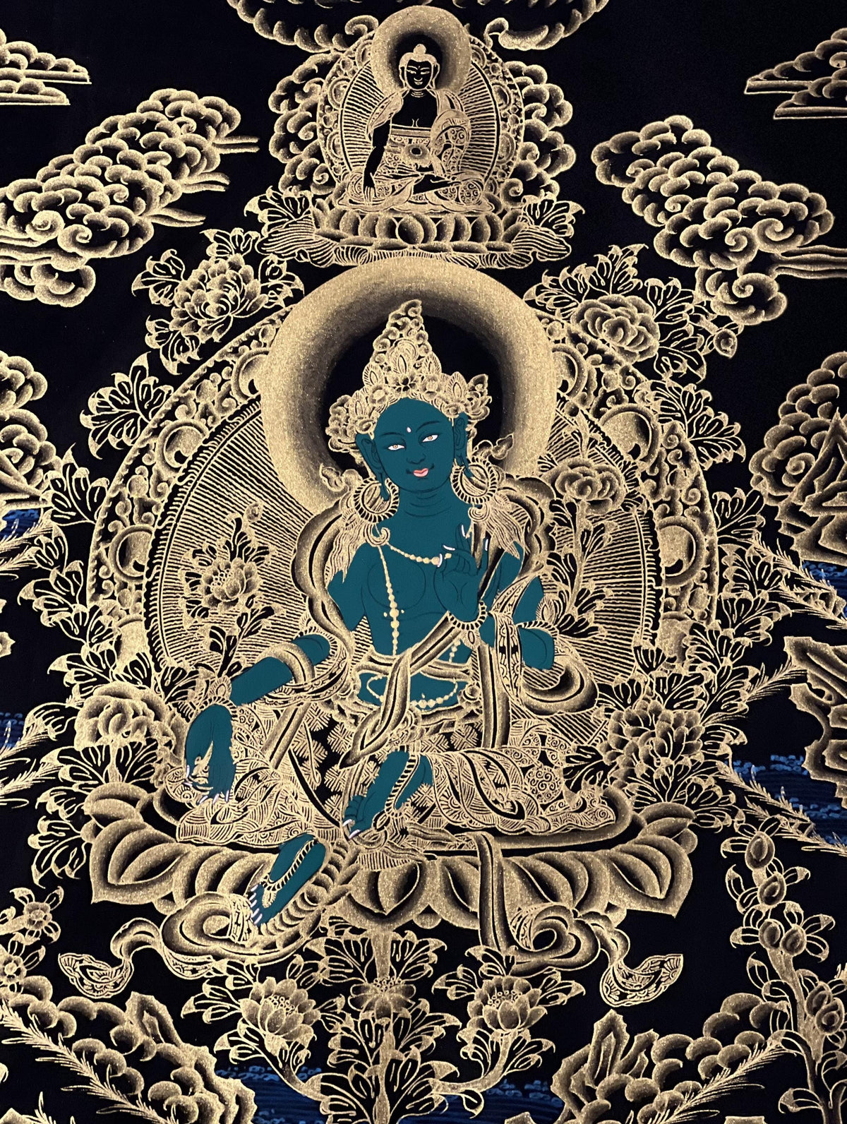Green Tara Thangka Painting, Mother Goddess Art, Tibetan Buddhism