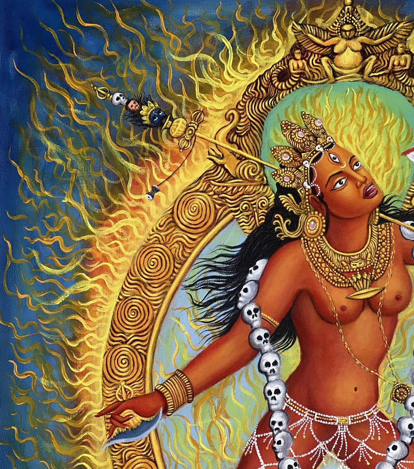 Vajrayogini Acrylic Painting on Canvas • Tibetan Buddhist Art • Dakini Tantric Deity