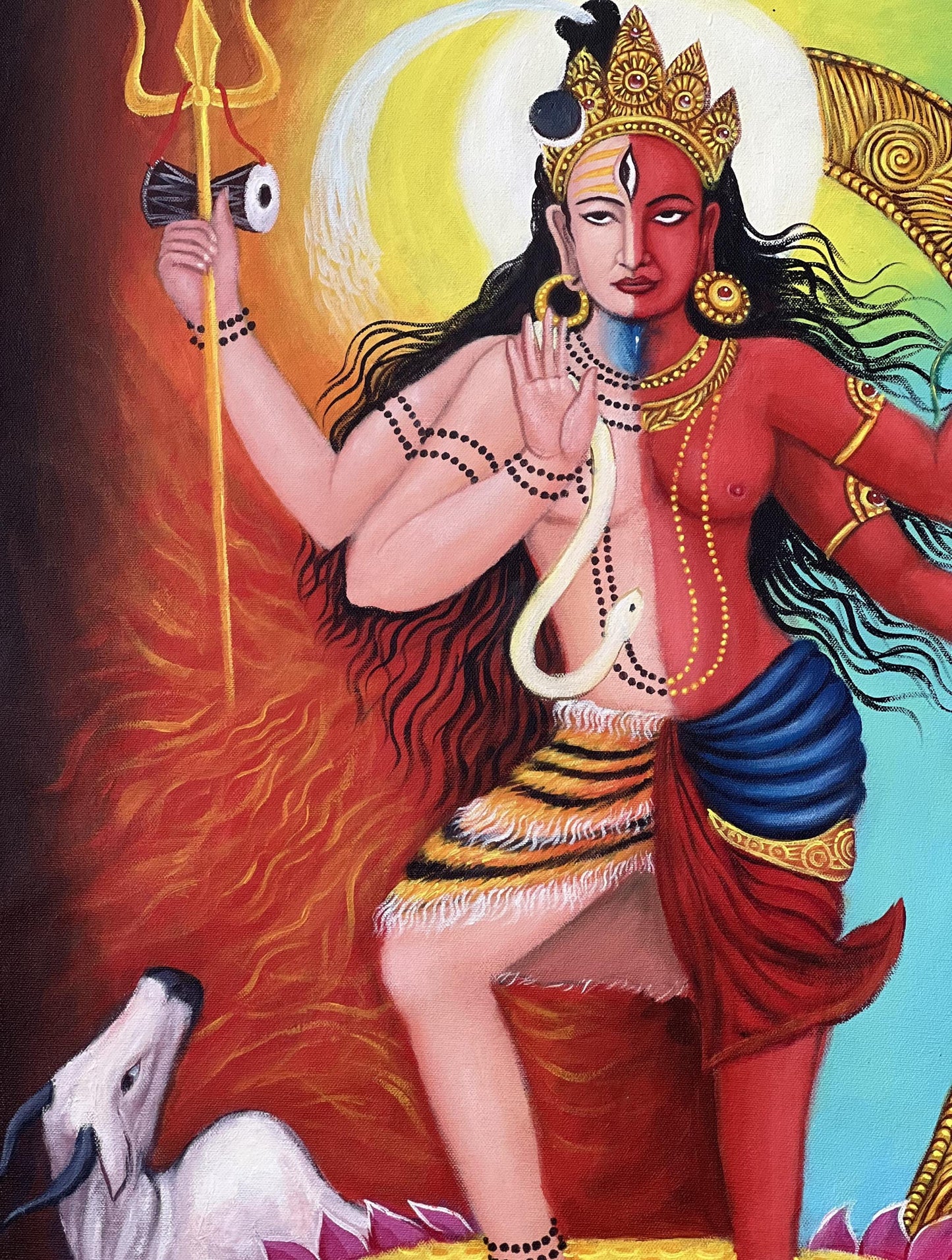 Ardhnarishvara Acrylic Painting | Shiva Shakti Canvas Art
