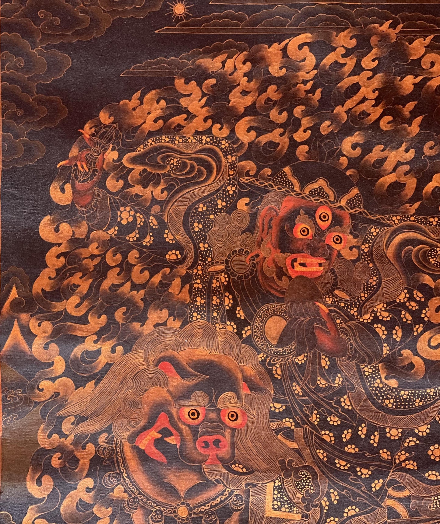 Hand-Painted Dorje Legpa Thangka, Protector of Nyingma Tradition