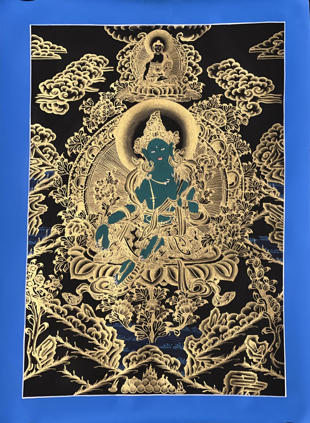 Green Tara Thangka Painting, Mother Goddess Art, Tibetan Buddhism