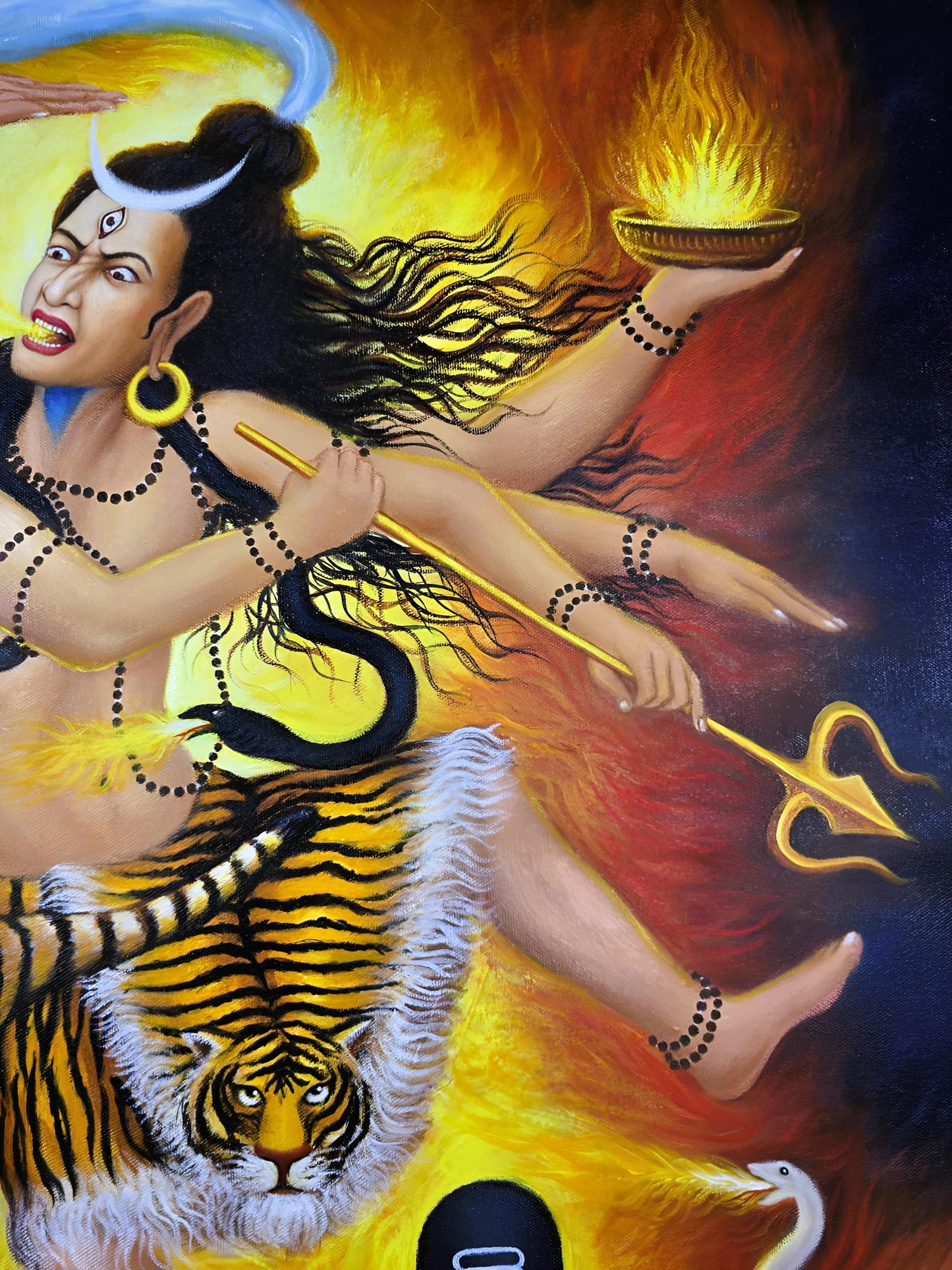 Shiva Nataraja Acrylic Painting • Hindu Art • Lord Shiva Wall Decor • Cosmic Dance  Canvas