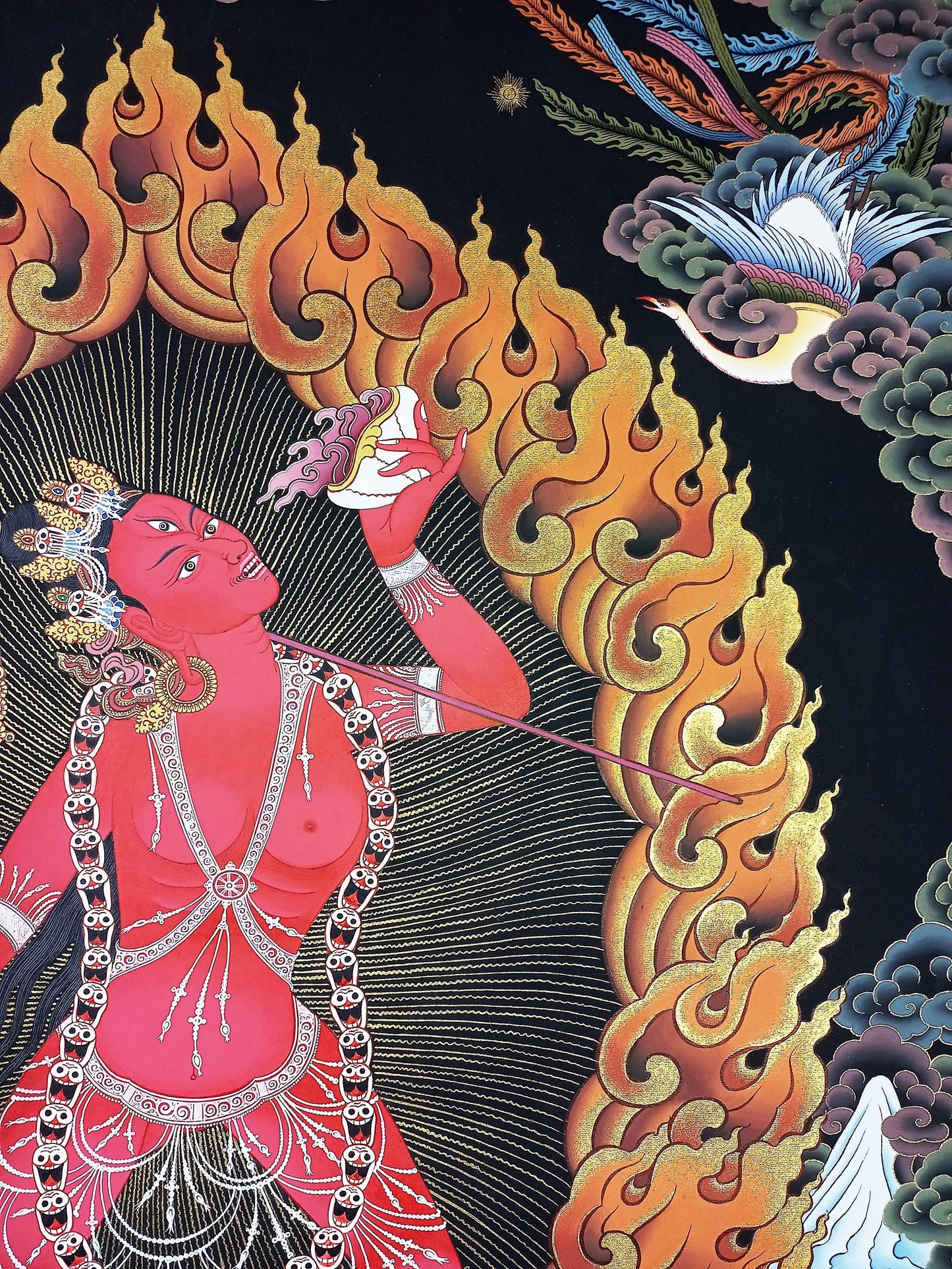 Hand-Painted Vajrayogini Thangka: Tibetan Buddhist Art, Compassion Diety