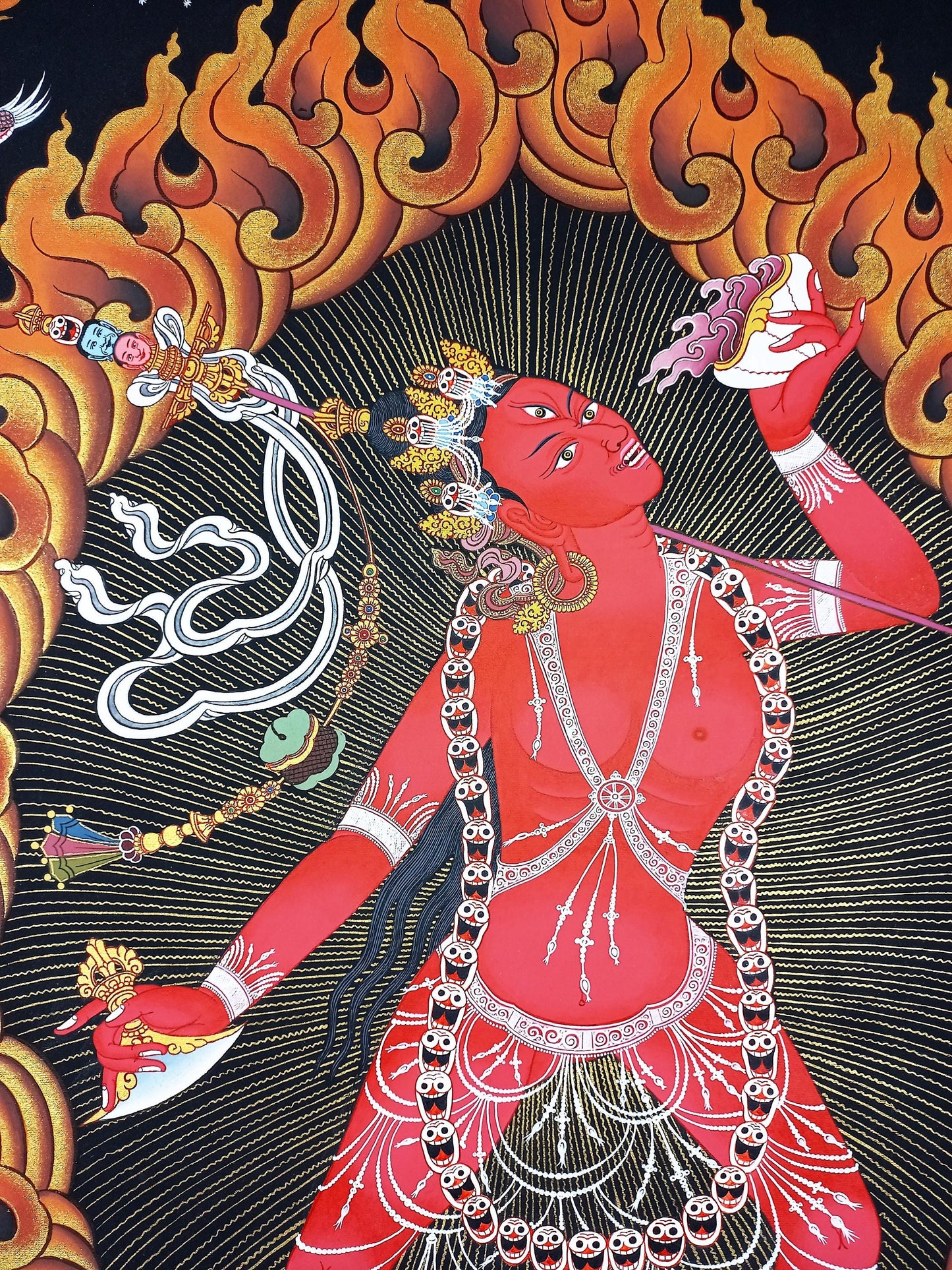 Hand-Painted Vajrayogini Thangka: Tibetan Buddhist Art, Compassion Diety