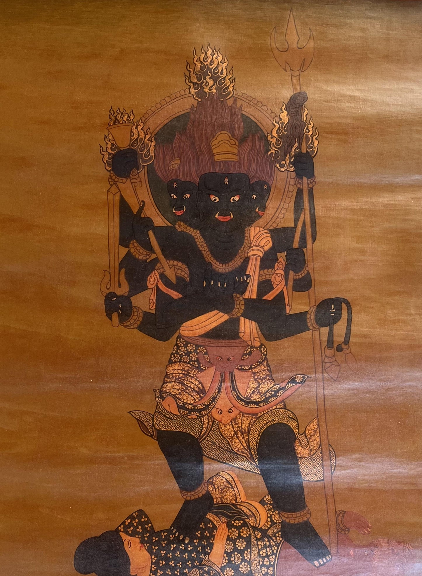 Hand-Painted Acala Thangka Painting: Vajrayana Wisdom King