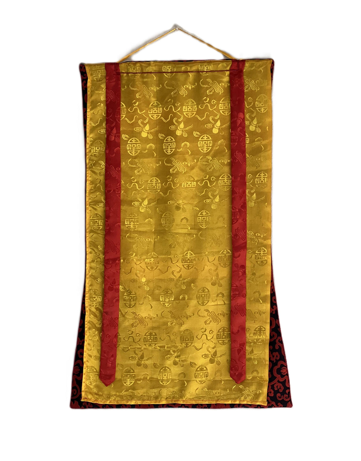 Tibetan Thangka Painting: Samatha Meditation - Way to Nirvana Art with Silk Brocade