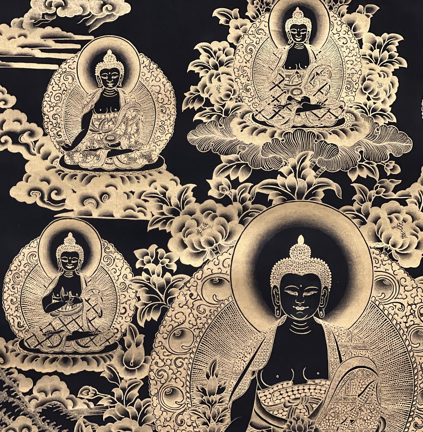 Original Hand-Painted Eight Medicine Buddha Tibetan Thangka Painting – Bhaisajyaguru Healing  Art