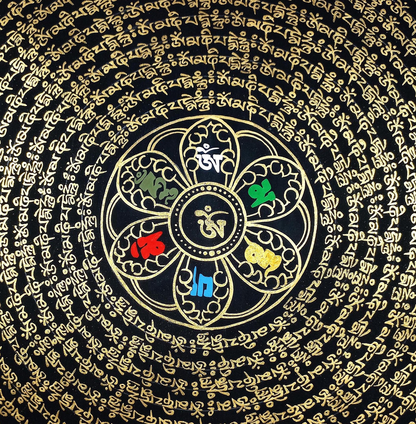 Om Mani Padme Hum Mandala Thangka | Tibetan Meditation Painting