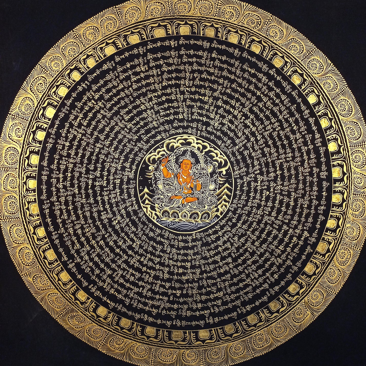 Om Mantra Mandala Thangka Painting | Tibetan Art, Home Blessing