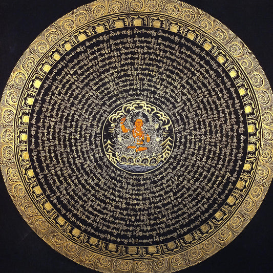 Om Mantra Mandala Thangka Painting | Tibetan Art, Home Blessing