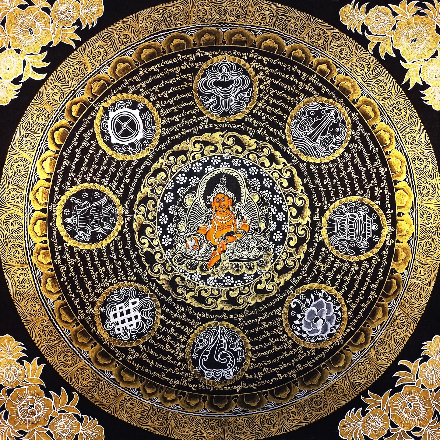 Om Mantra Mandala Thangka Painting | Tibetan Wall Hanging, Good Luck